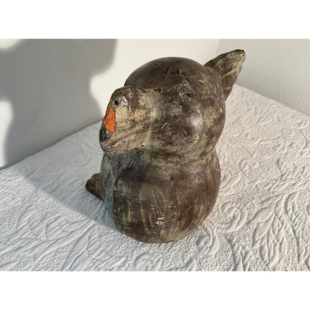 Terra Cotta Owl Sculpture Figurine Hard to Find - Picture 3 of 5